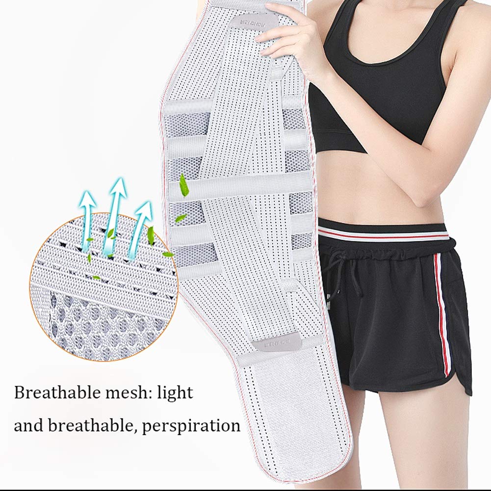 Faja Lumbar para Espalda, Cinturon Lumbar con 3 Barras De Soporte + 4 Barras De Resorte, Correas De Ajuste Dobles, para Fijar La Columna Lumbar Y Aliviar El Dolor Lumbar