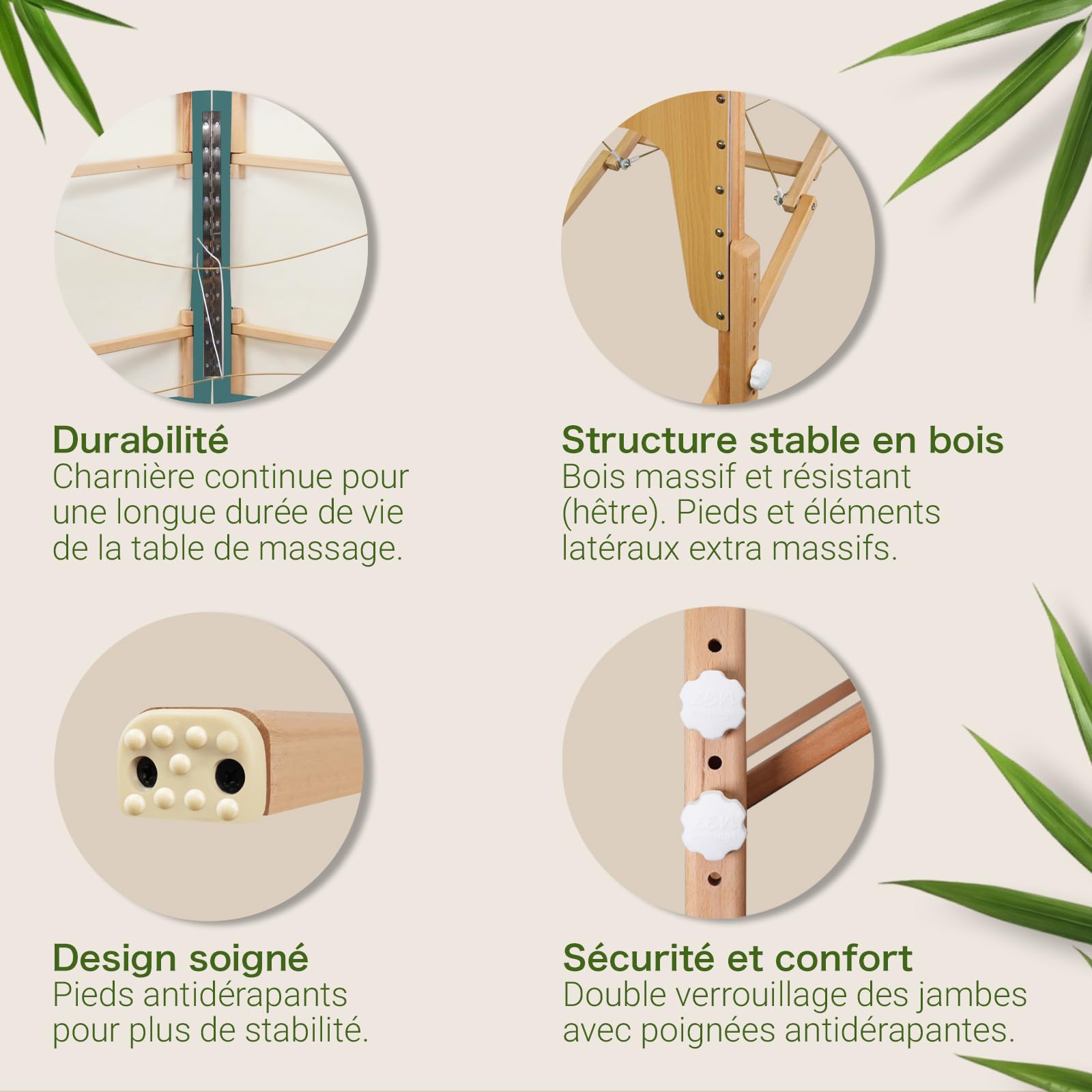 Zen Table de Massage Pliante Professionnelle, réglable en Hauteur, Bois Massif, Coins arrondis, Mobile & Stable, Facile à Transporter, compacte, Usage intensif, qualité Pro, Sarcelle