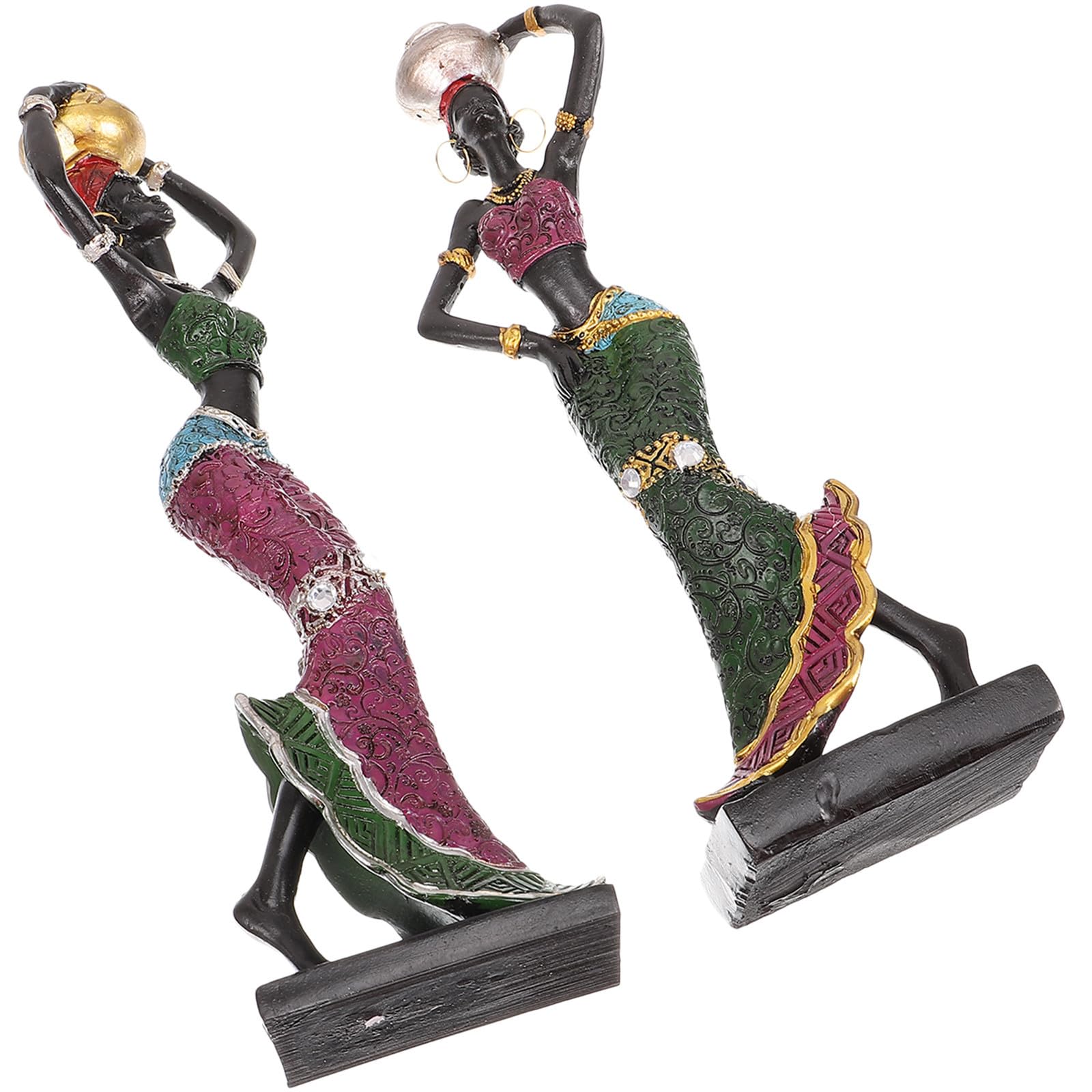 Sculptures africaines en lot de 2 statuettes, idée cadeau idéal