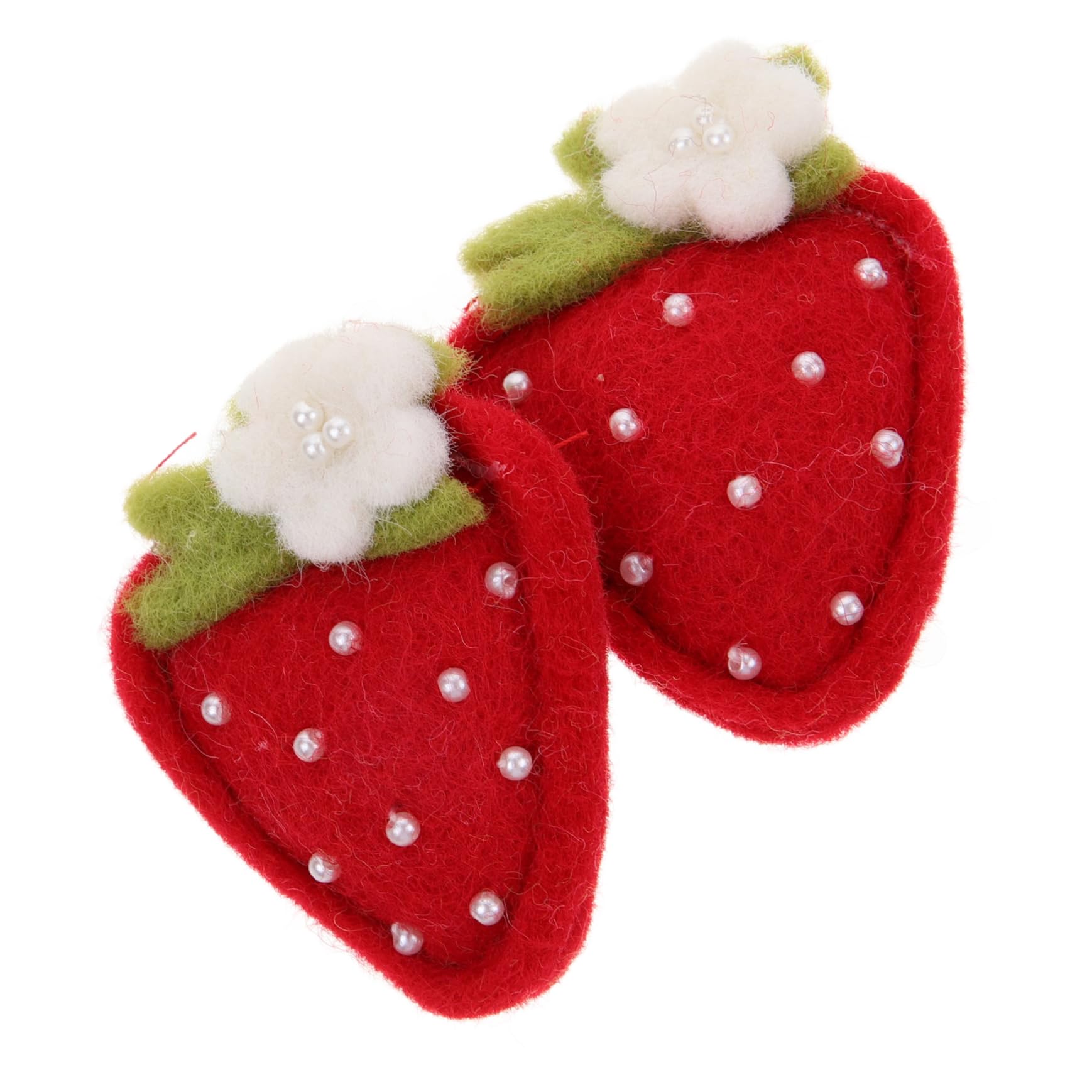 VILLCASE 2pcs Felt Strawberry Ornament Decorative Wall Decor for Home Handmade Crafts