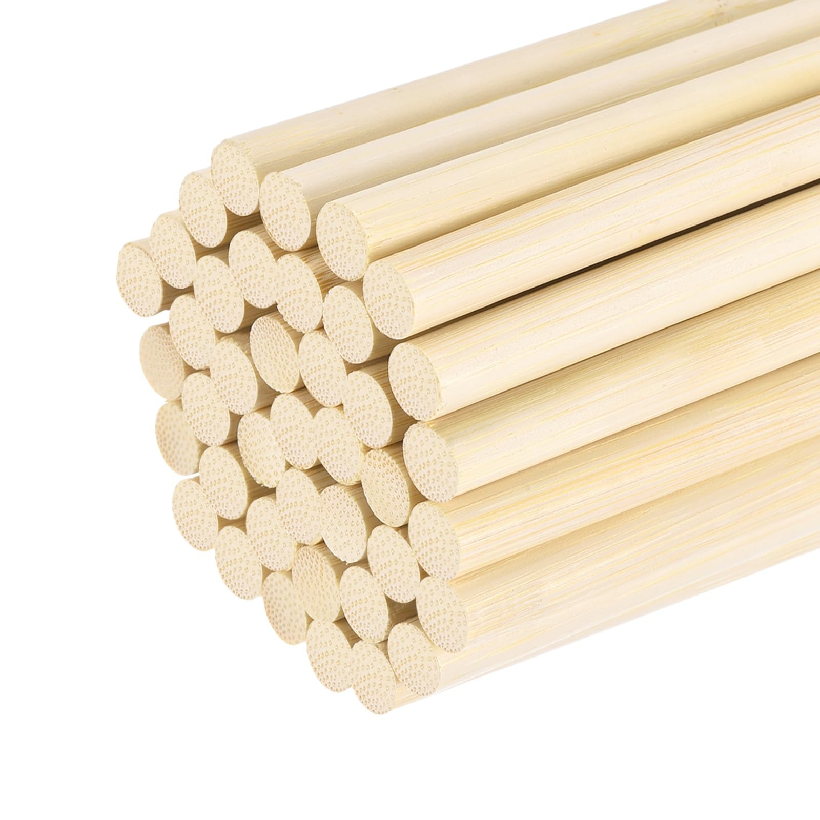 sourcing map 40Pcs Wooden Dowel Rods, 3/8 x 3.9 Inch Round Dowel Rod Wood Sticks Bamboo Stick for Arts Crafts Photo Booth Props DIY Building Model