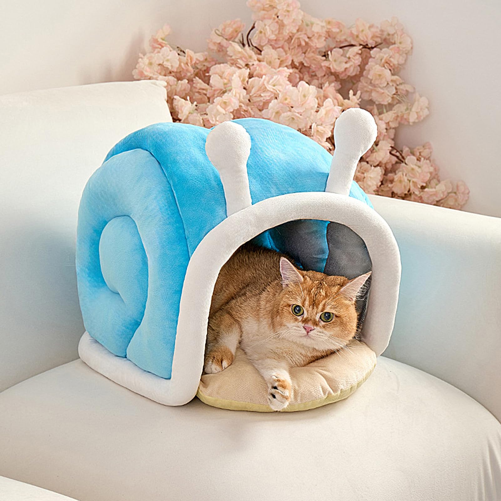 Cuccia Per Gatti Chiusa Caldo E Accogliente A Forma Di Lumaca | Cuccia Per Gatti Coperta Per Interno Esterno Viaggio Auto Campeggio Sedia Divano Stanza Rifugio
