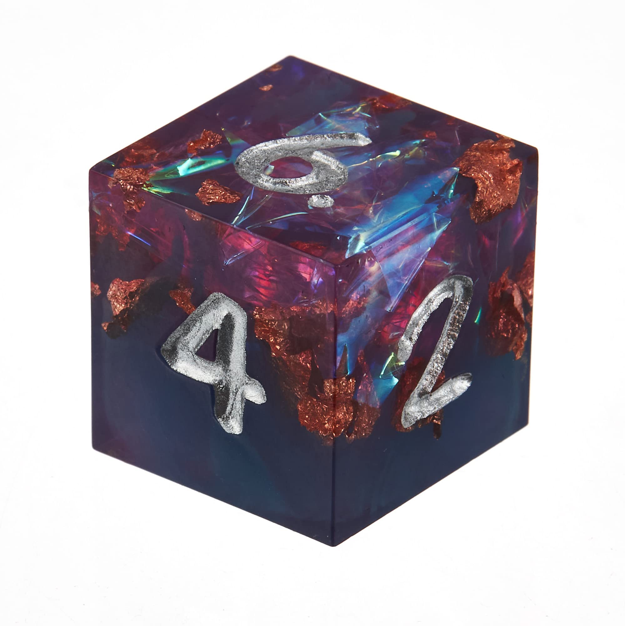 Dés polyédriques Sharp Edge dans un étui en cuir – Lot de 7 matrices en résine avec insert en aluminium arc-en-ciel – Coffre de protection – Accessoires et articles de collection TTRPG DND