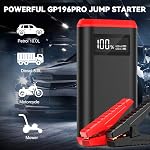 GREPRO Booster Pack Jump Starter, 3000A Démarreur de saut de batterie de voiture Portable jusqu'à 10L Gaz ou 8.0L Moteurs diesel, 12V Boîte de Jumper pour batterie de voiture avec LCD Affichage, 3 Modes Lampe de poche
