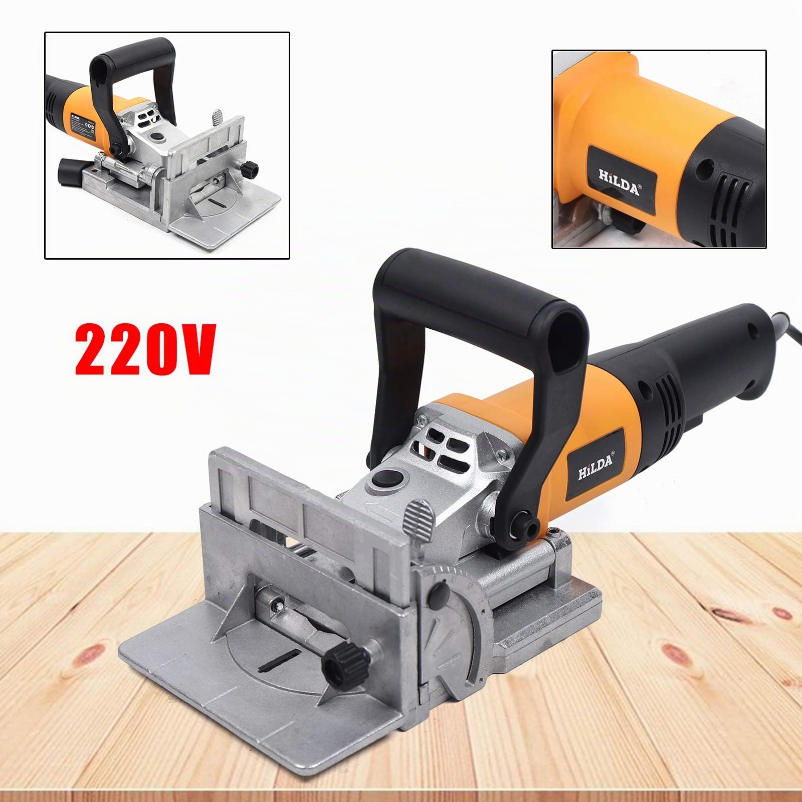 Machine à mortaise multifonctionnelle, rabot à mortaise plate 760 W, kit de joinerie en bois, angle réglable à 90°, machine à rainure pour travail du bois électrique, machine à joindre en bois