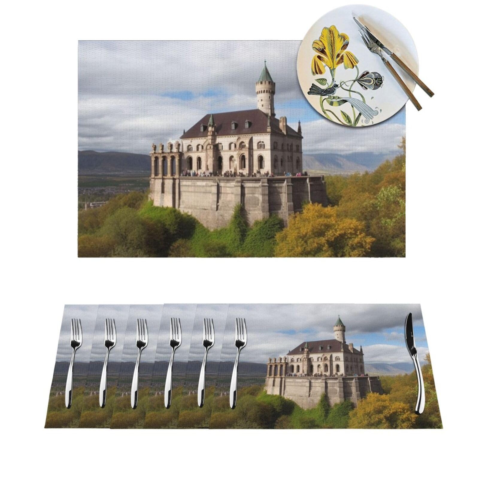 Lot de sets de table tissés antidérapants résistants chaleur cuisine