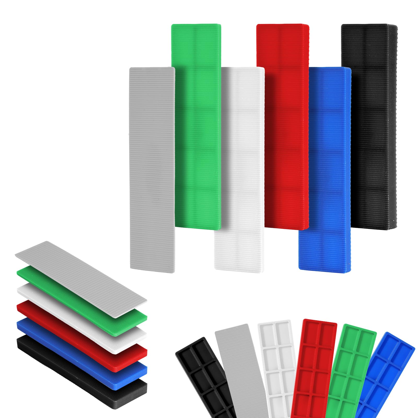 100 Pezzi Spessori in Plastica per Mobili, 1-6mm 100mm x 28mm Premium Spessori in Plastica, Cunei per Piastrelle, Vetri, Finestre e Porte