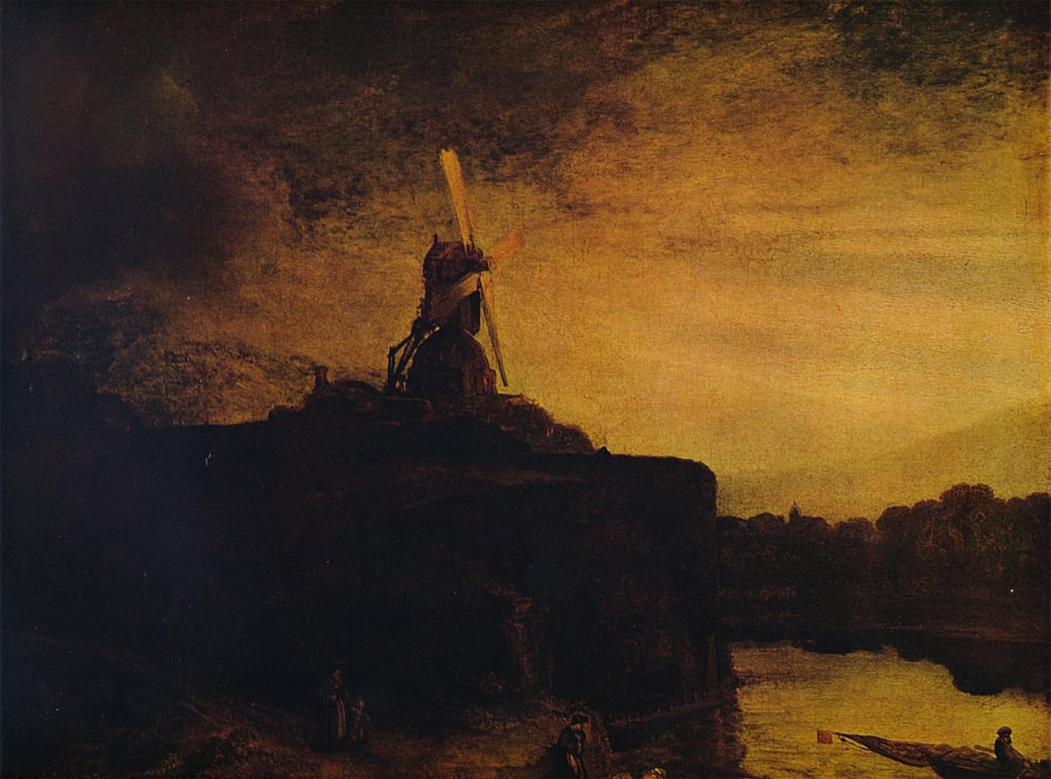 SERENDIPITP Vintage Picture Print on Canvas Wall Art Poster The mill by Rembrandt van Rijn Artwork Print Poster for Wall Decor 60x90cm