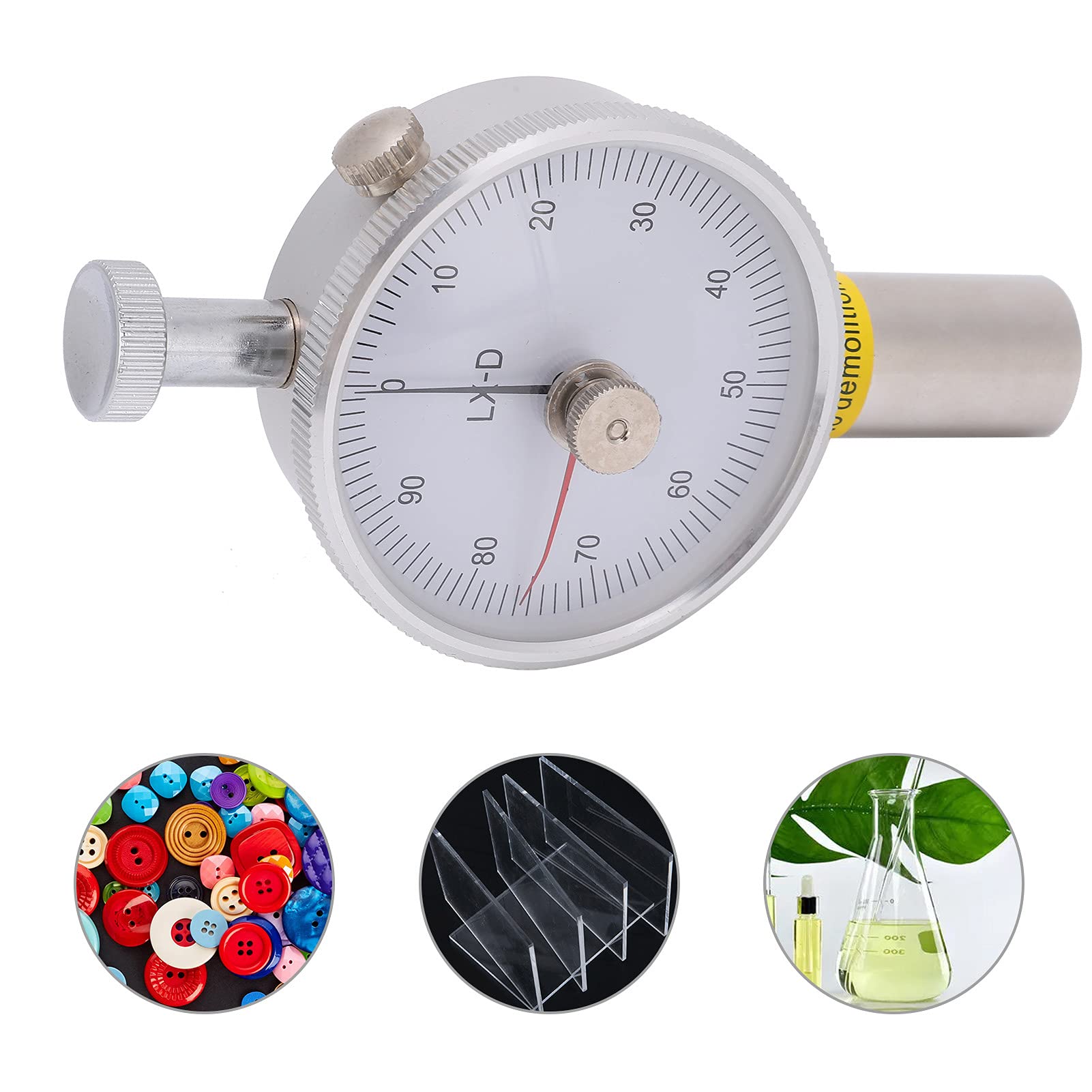 Medidor de dureza de durómetro Shore LX - D - 2, esclerómetro de doble aguja para caucho, plástico y cuero, con dial de memoria y amortiguación de latón para una medición precisa d