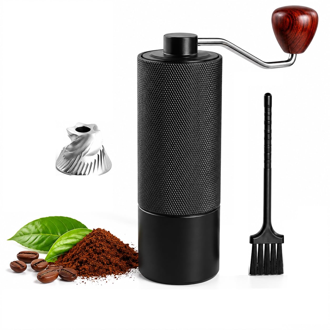 MASTANO Manual Coffee Grinder Hand Manual Coffee Bean Burr Grinder Small Coffee Grinder Stainless Steel Body, Portable, Unpowered Household Kitchen Grinder for Home Office and Travelling-image-41