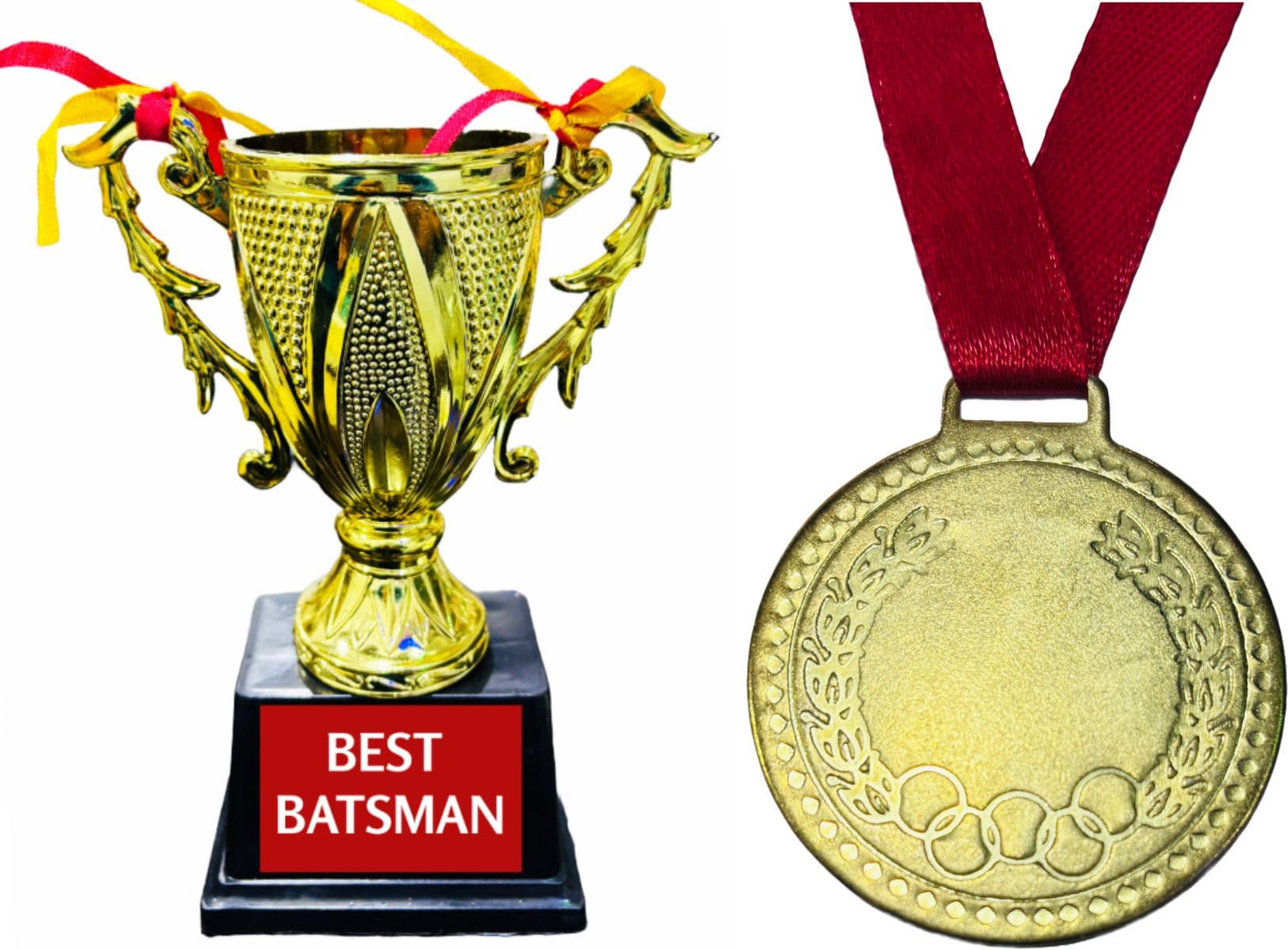 4 Inch “Best Batsman” Trophy with Medal/Award/Gift Trophy Medal Medal Trophy (4 inch Trophy, Medal 2 inch)-picture-18