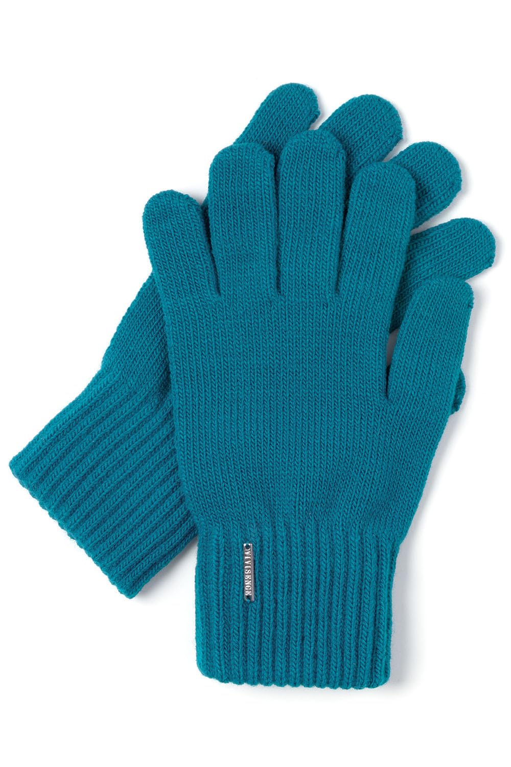 Vivisence Stylish And Warm Five-Finger Winter Gloves For Women With Wide Welt Finish Soft And Warm Wool Blend Material Ideal For Winter And Cold Autumn Days, Turquoise,UNI