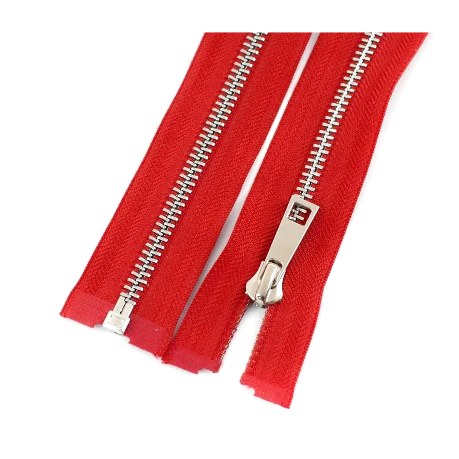 2 szt. 5# metalowe zamki błyskawiczne z otwartym końcem do kurtki i płaszcza, wymiana zamków, akcesoria do szycia(Red,60cm)
