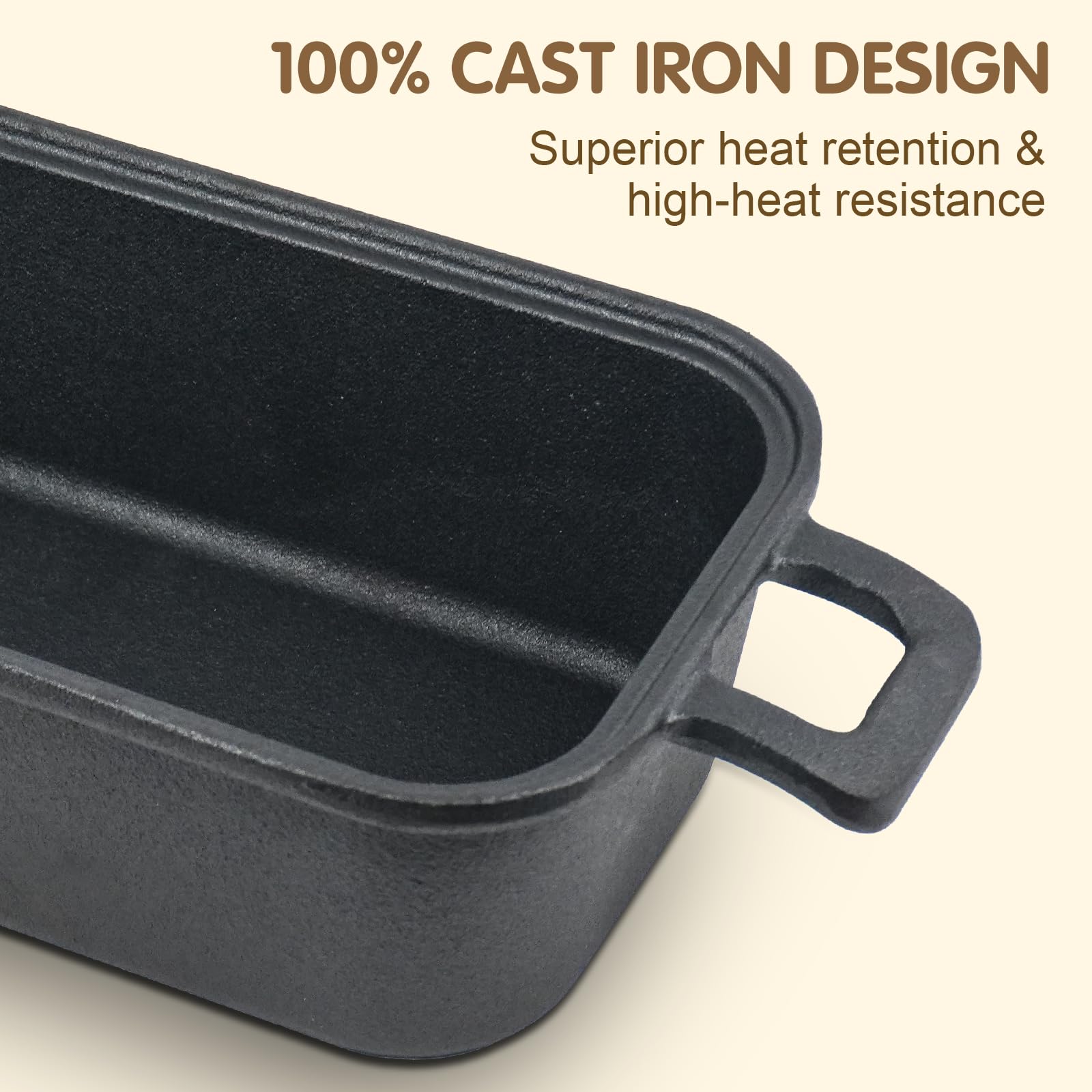 Demine Brotform Gusseisen Kastenform mit Deckel, Brotbackofen, Dutch Oven Laib Gusseisen zum Backen Selbstgemachtes Sauerteigbrot
