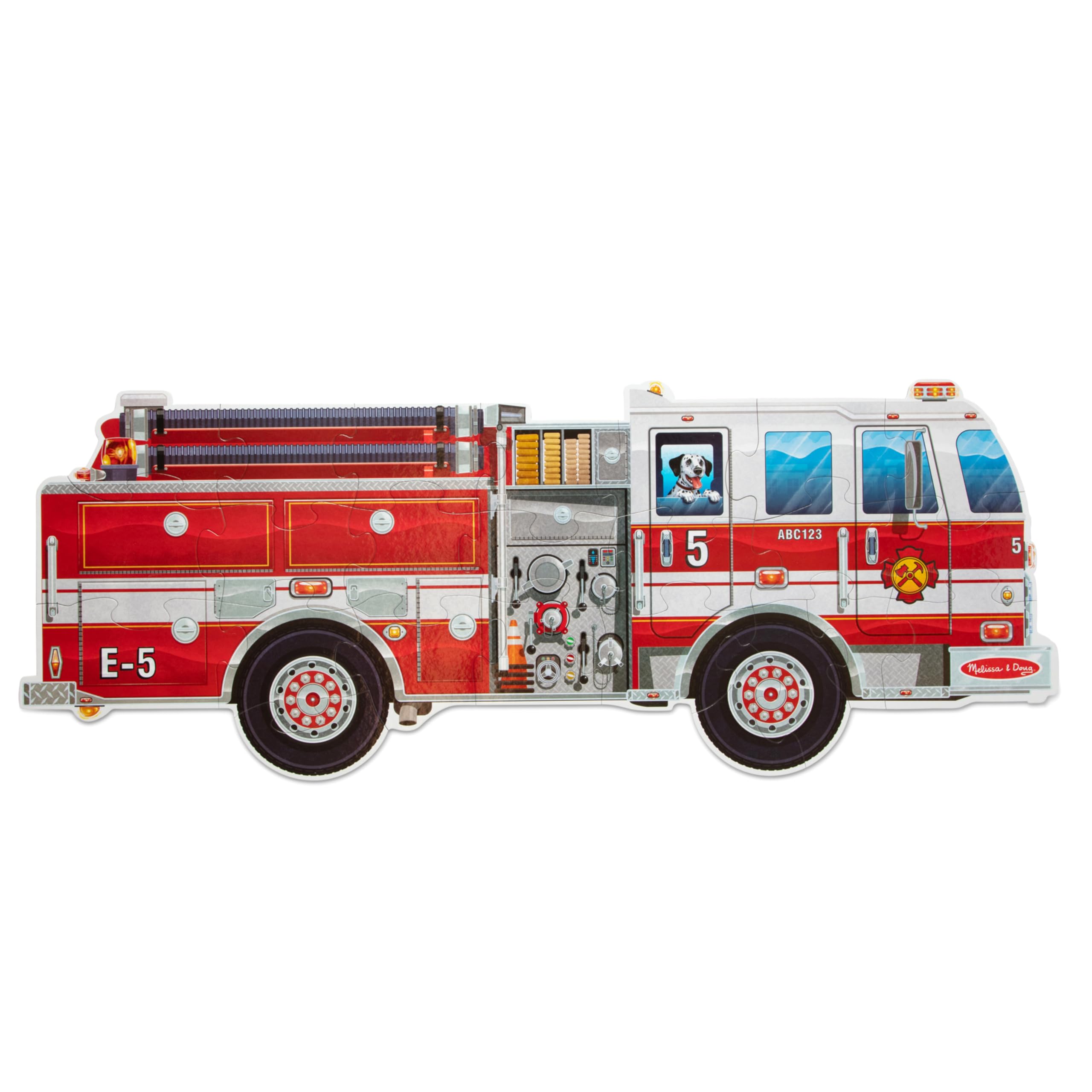 Melissa & Doug Neu! Riesiges Feuerwehrauto Bodenpuzzle 24 Teile