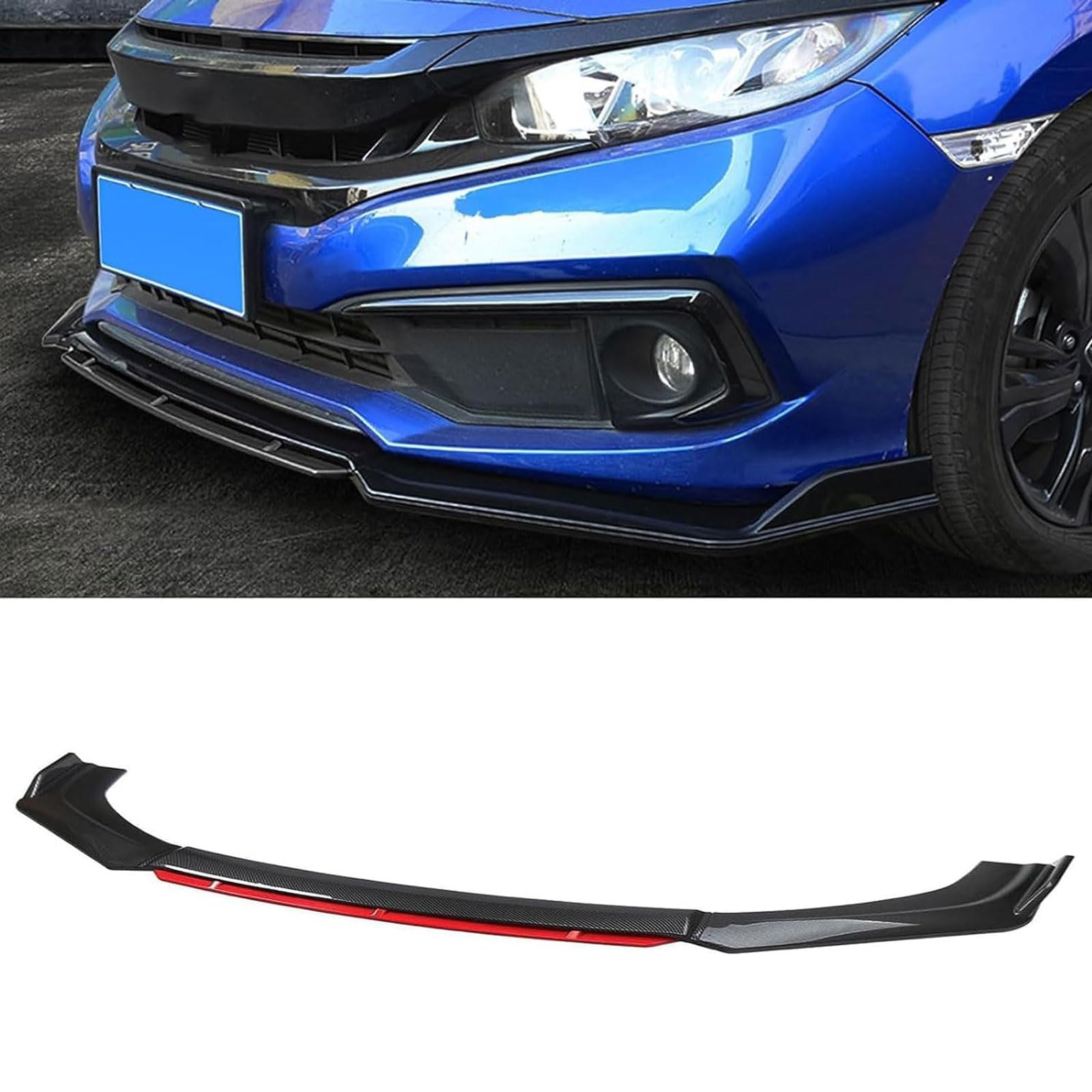 Spoiler Anteriore per Peugeot 308 CC T7 4B Coupé Cabrio 2009-2015, Labbro Paraurti Frontali Spoiler Splitter Diffusore Body Kit, Accessori Tuning Auto,Carbon Fiber Bright Red