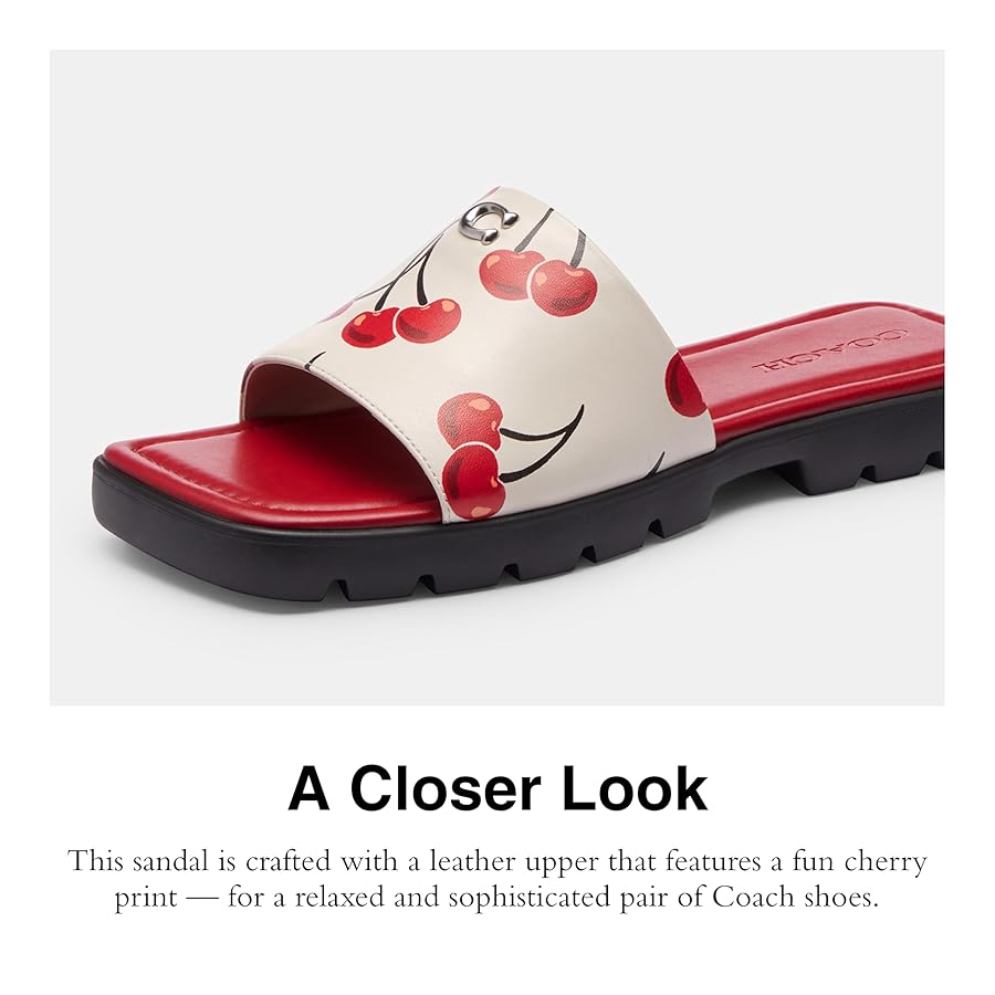 COACH CHERRY サンダル Amazon.com | Coach Women's Florence Sandal, Chalk Cherry, 5