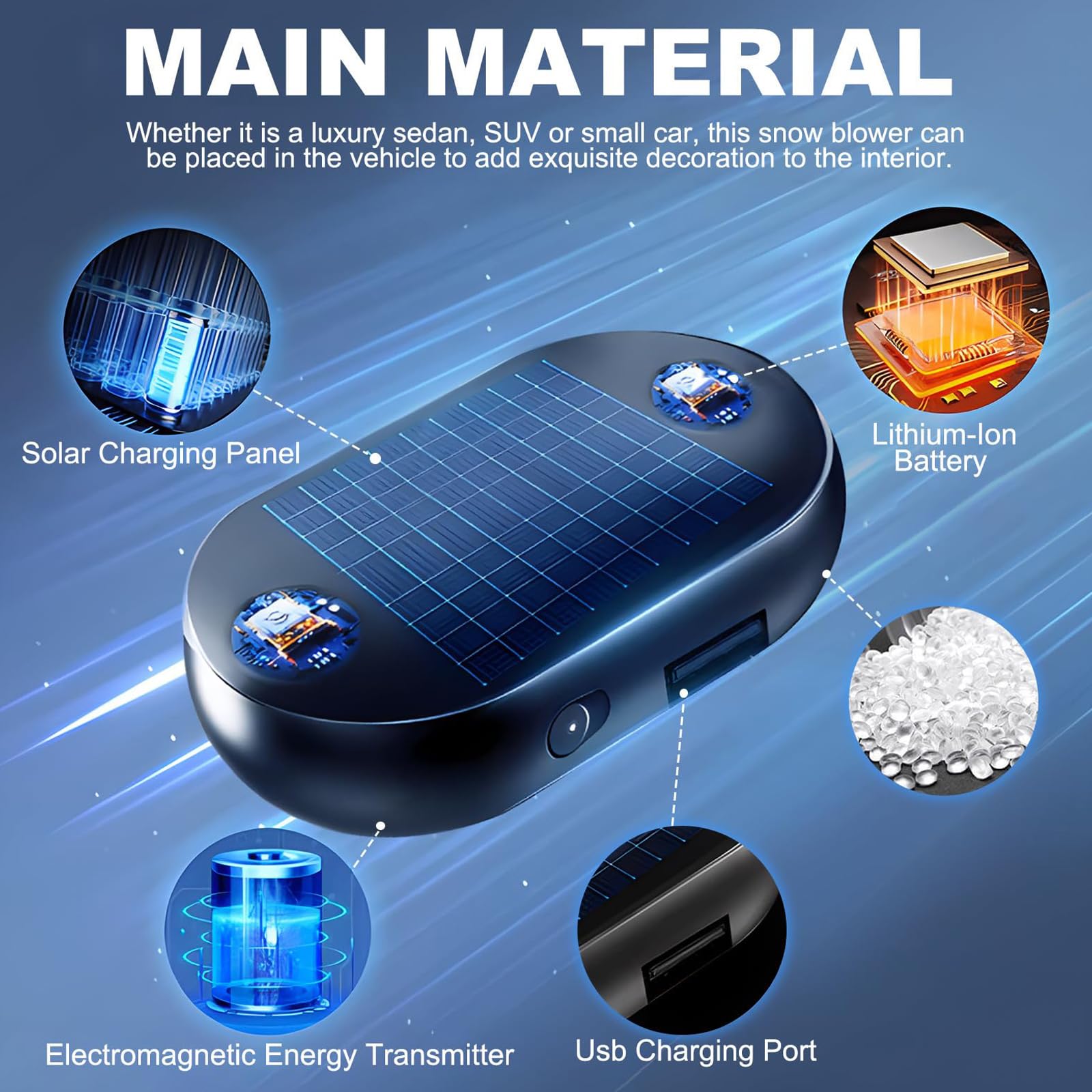 Dispositif électromagnétique de déneigement de Voiture, Instrument de déneigement antigel à interférence moléculaire électromagnétique, déneigement Efficace pour Voitures (3 pièces) 4 Pcs