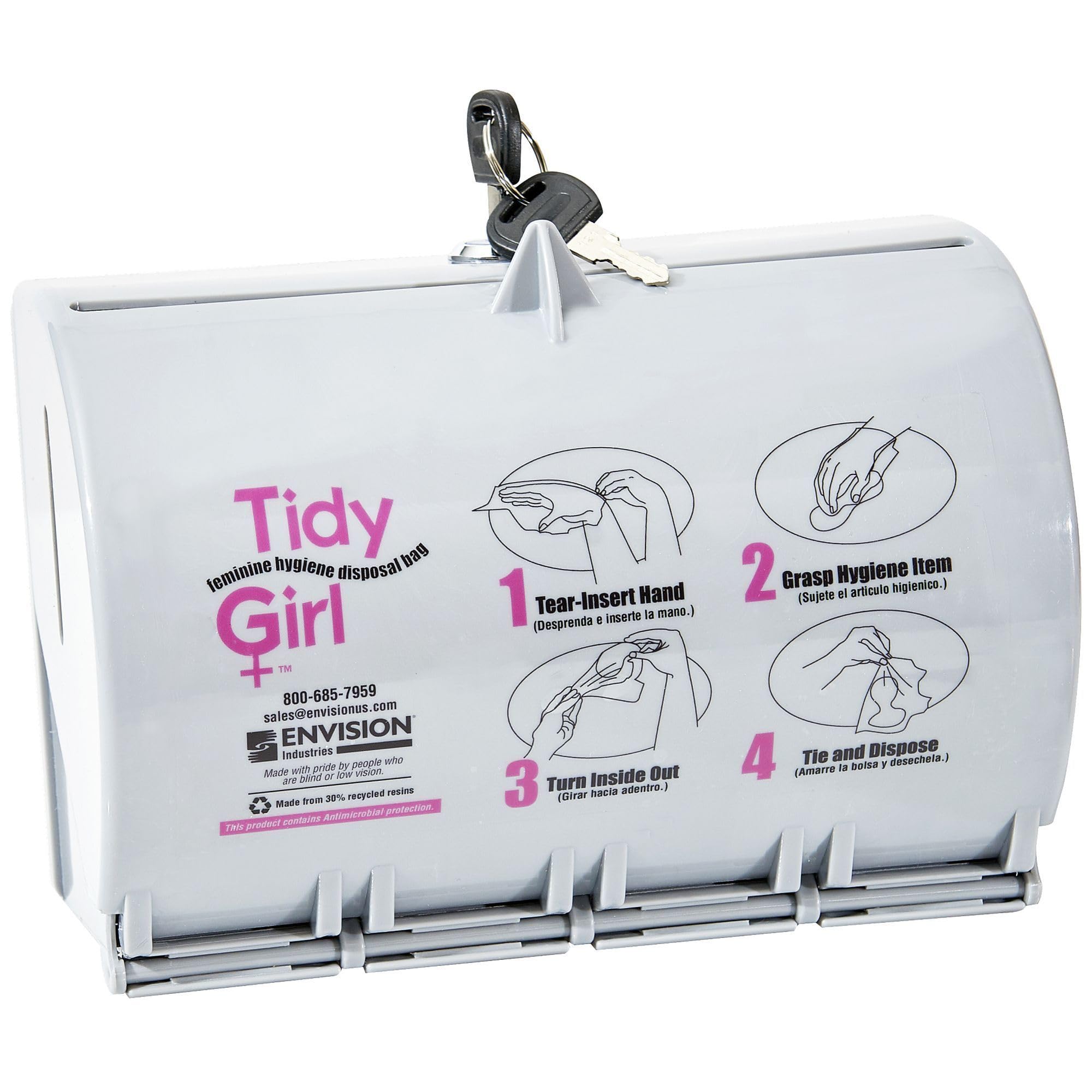 Stout by Envision TGUF TidyGirl Feminine Disposal Bag Dispenser, Antimicrobial additive, Odor control, 30% recycled content, Made in America