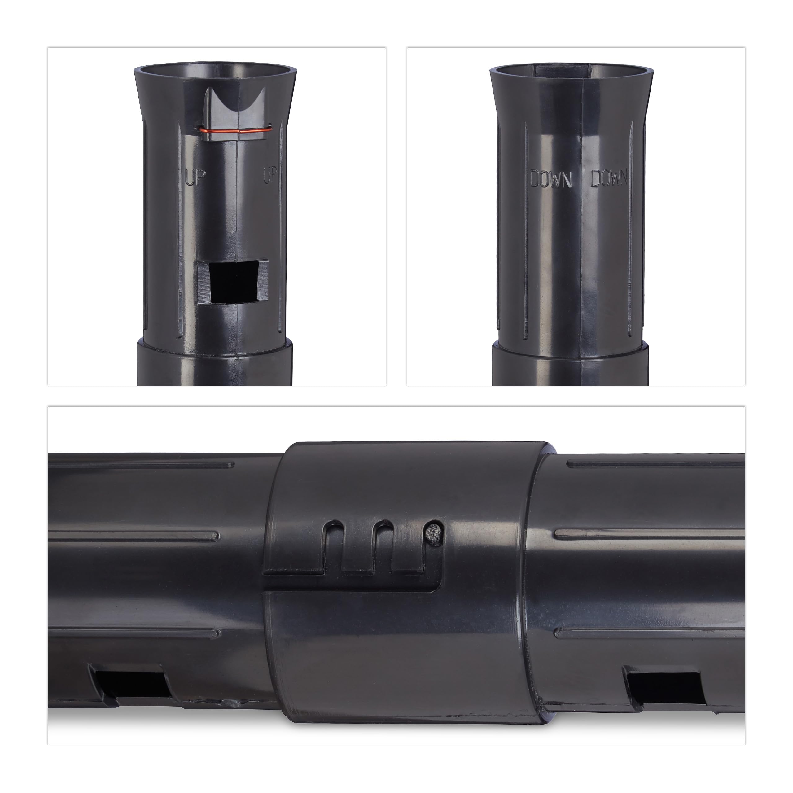 Relaxdays Piège à Taupe, Lot de 5, Tunnel piège Vivant défense Animale Lutte Anti Taupe piège Tube Plastique 2 Ouvertures, Noir