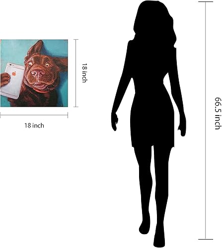Miniatura 8 de Empire Art Direct Pared para selfie de perro, impresión gráfica sobre lienzo envuelto contemporáneo, listo para colgar, sala de estar, dormitorio y