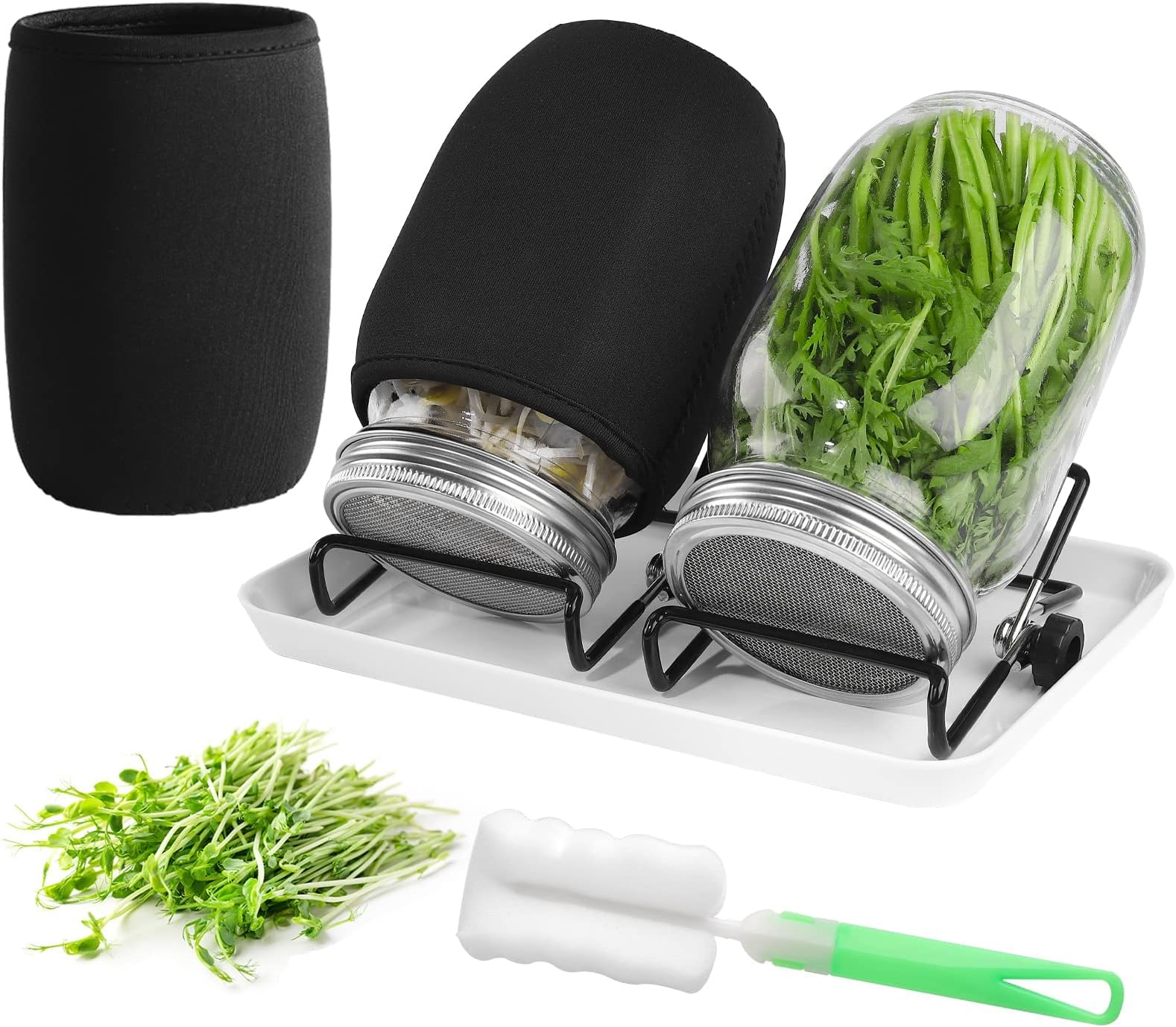 YARRD 2PCS Sprouting Kit Sprouting Jar Kit Wide Mouth
