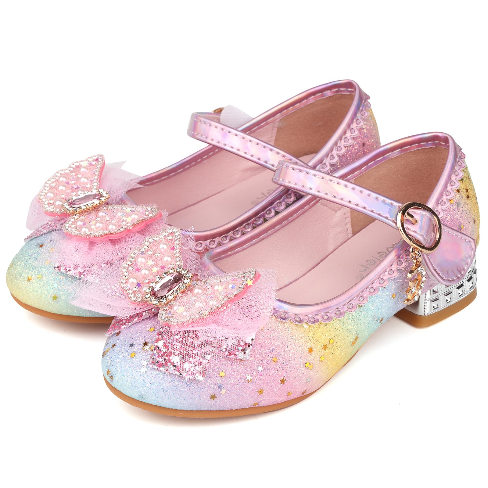 AQIYIGirls Princess Shoes Toddlers Sequin Sweet Bows Sandals Little Girls Party Pumps Sparkle Wedding Dress Shoes