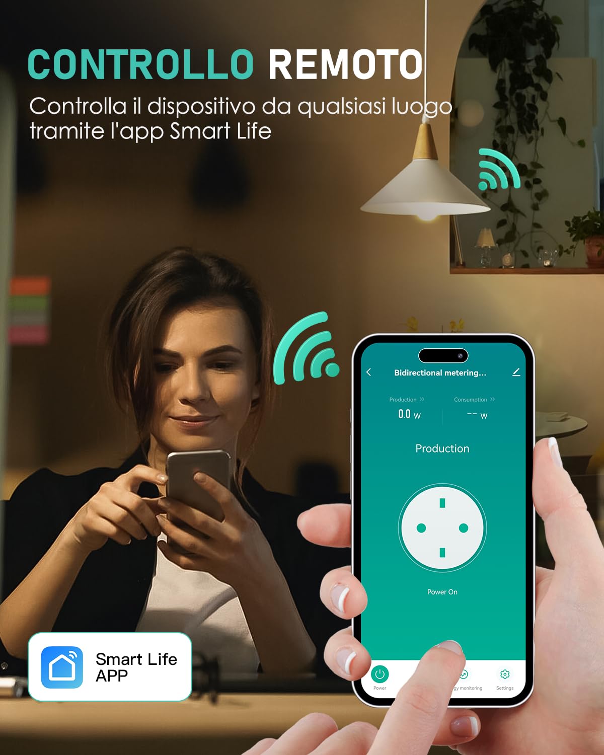 GreenSun Presa Intelligente Wifi - Presa Smart PV Consumo Energia Bidirezionale Compatibile con Alexa Comandata Timer Programmabile con Tuya Smart Life Tempo di Preselezione 2.4GHz 4PC