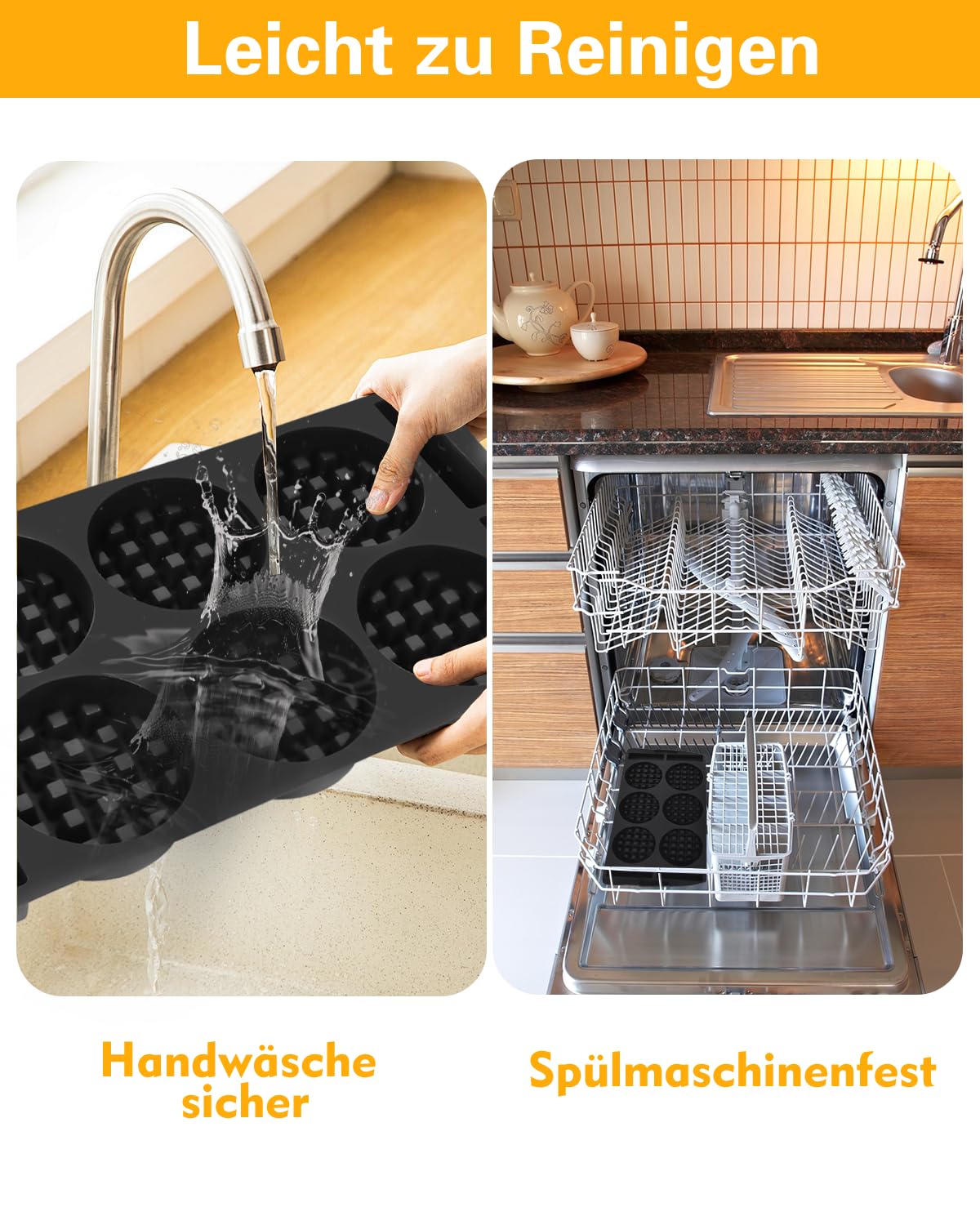 Plaques à gaufres en silicone compatibles avec Tefal OptiGrill XL, Elite XL, OptiGrill+ XL, OptiGrill Elite XL, moule à gaufres pour Tefal Optigrill, insert de bac de cuisson en silicone, gaufres