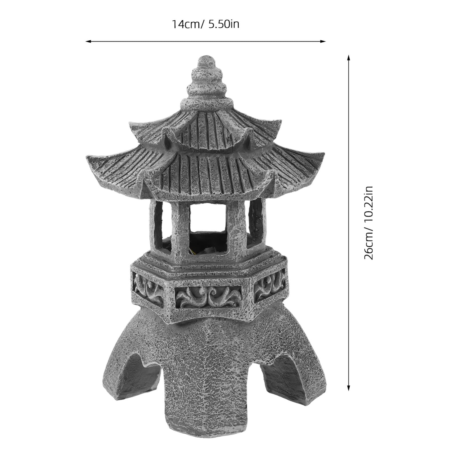 Stone Pagoda Solar Lantern Garden Sculpture