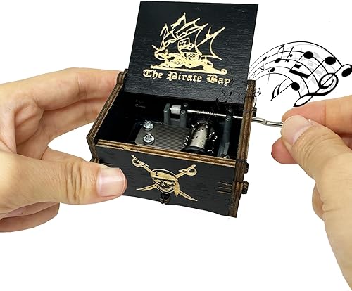 Miniatura 27 de Caja de música de manivela con tema de la película Lalaland, Caja musical de madera tallada, con tema central de la película Marrón