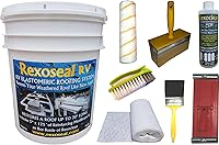 Vista 7 de Rexoseal Sistema de techos de goma líquida RV - Sellador de revestimiento de techo de RV impermeabilizante y protector - blanco, 1 galón