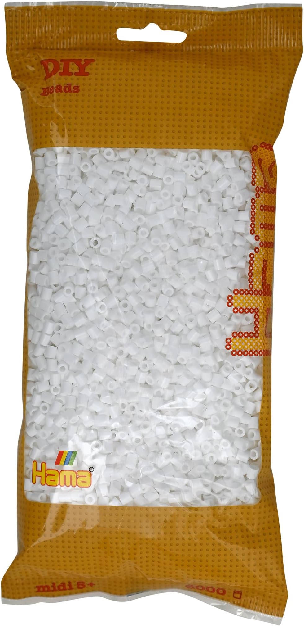 Hama White Midi Beads, 6000 pieces