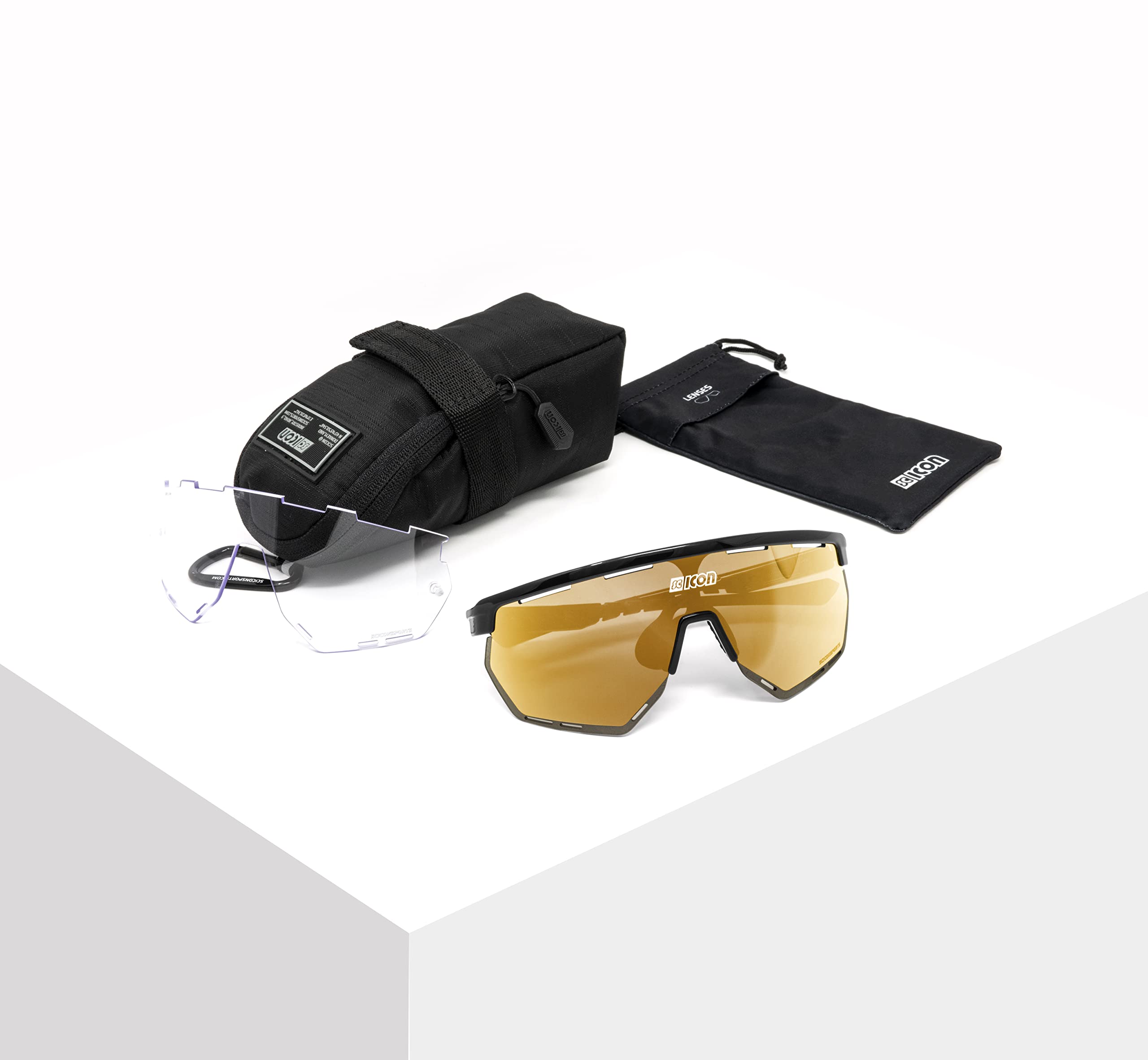 Scicon Sports Aerowing Occhiale Sportivo Ciclismo (Nero Lucido/Bronzo Specchiato)