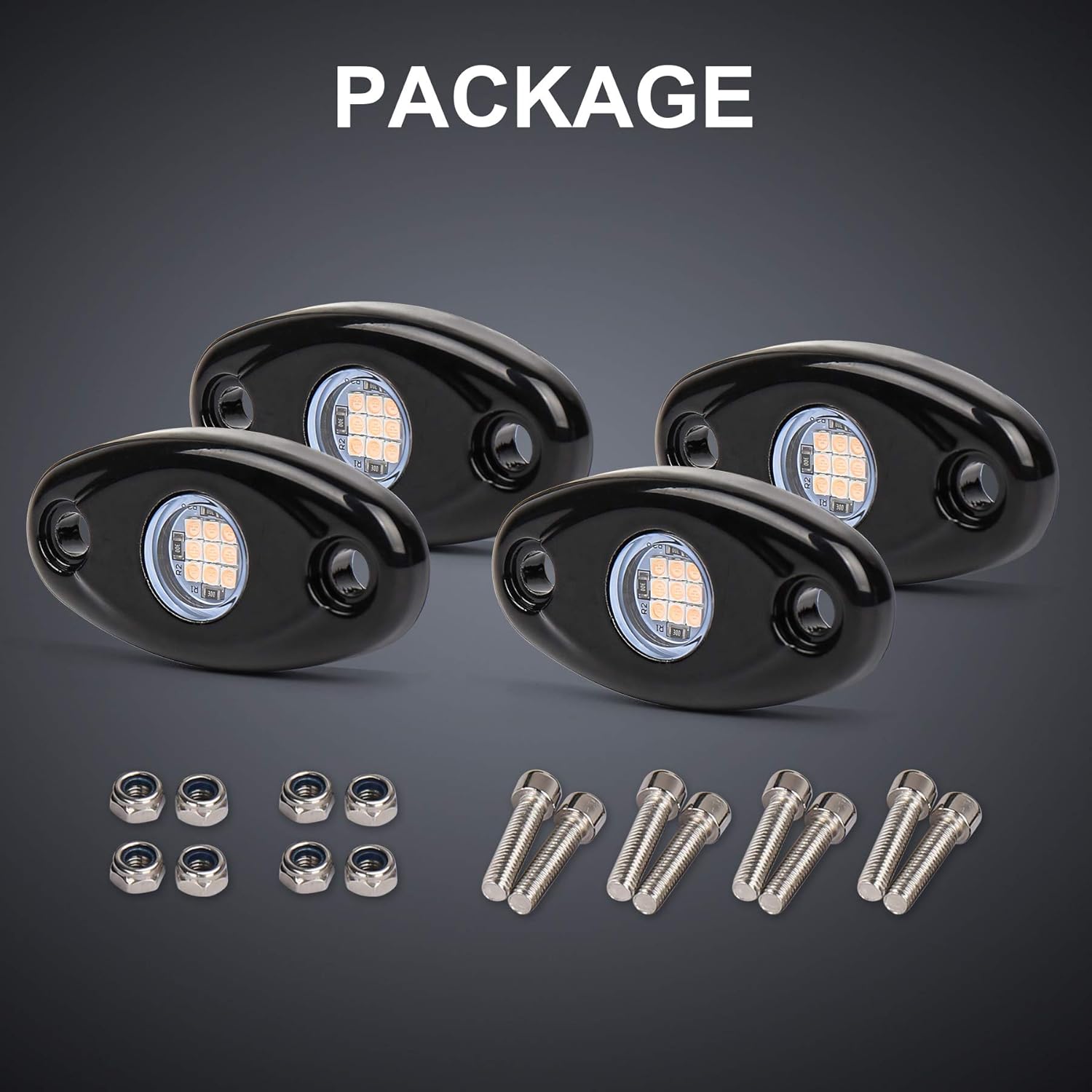 LED Rock Lights, 4 Pods Purple Pink LED Neon Underglow Light Kits Waterproof IP68 Rock Light kit Compatible with Jeep Off Road ATV SUV Trucks Cars Motorcycle