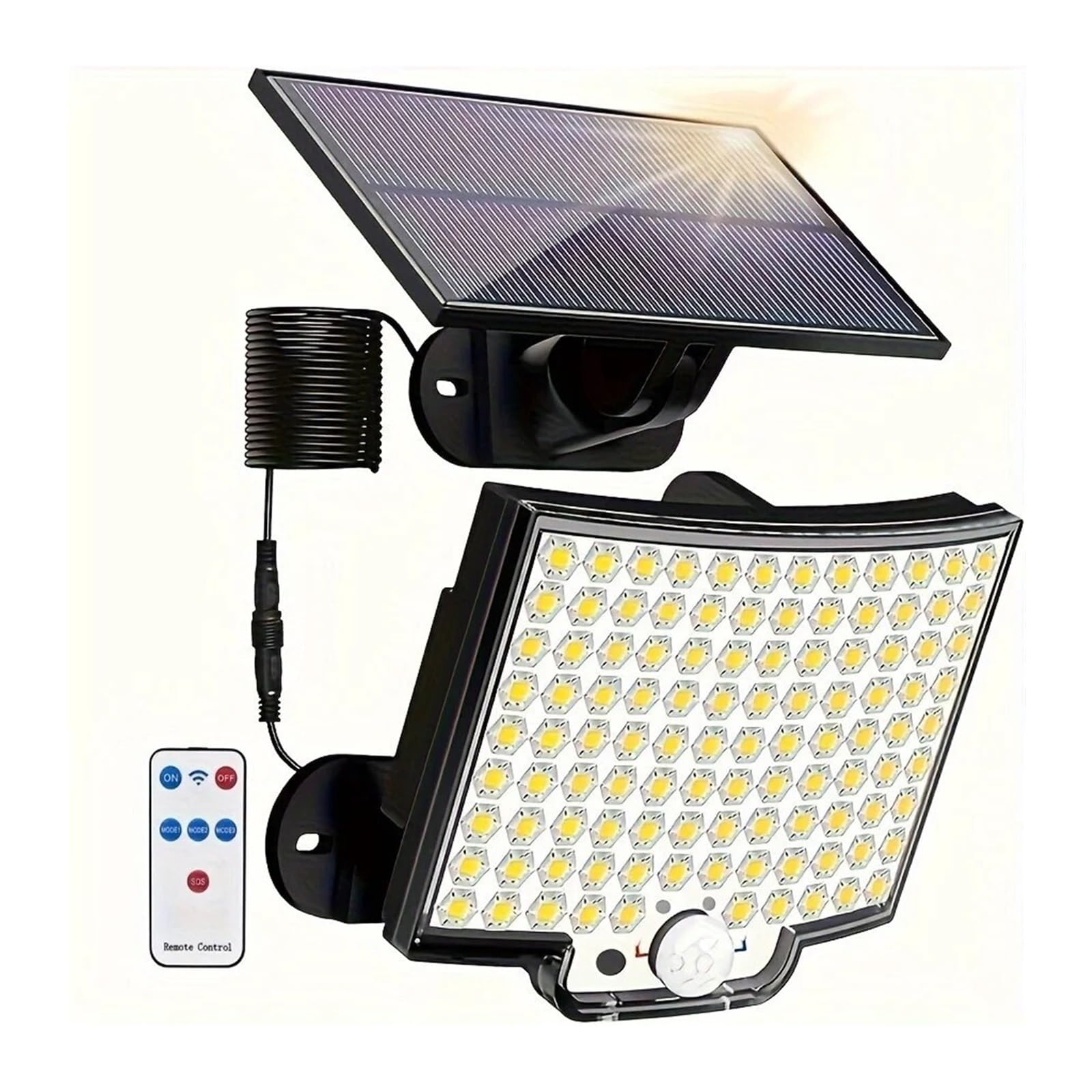 LNHHG Solar Flood Light 1PC 106LED Split Solar Light Outdoor Waterproof with Motion Sensor Floodlight Remote Control 3 Modes for Patio Gara Backyard for Garden Driveway Garage Patio