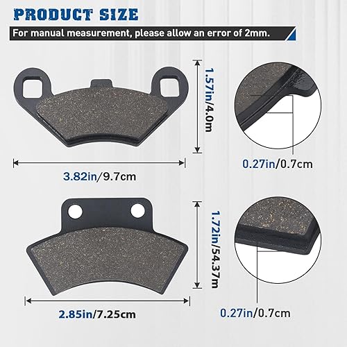 Miniatura 3 de Sollon Pastillas de freno delanteras y traseras para Polaris Sportsman 500 400 350 Xplorer 300 400 500 Big Boss 250 300 350 400 500 Scrambler 400L