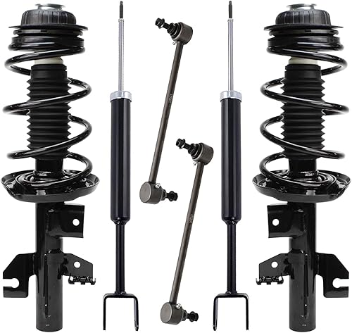 Miniatura 45 de Detroit Axle - Kit de amortiguadores de 6 puntales para Chevrolet Cruze Volt 2011-2012, puntales delanteros con resortes helicoidales barras