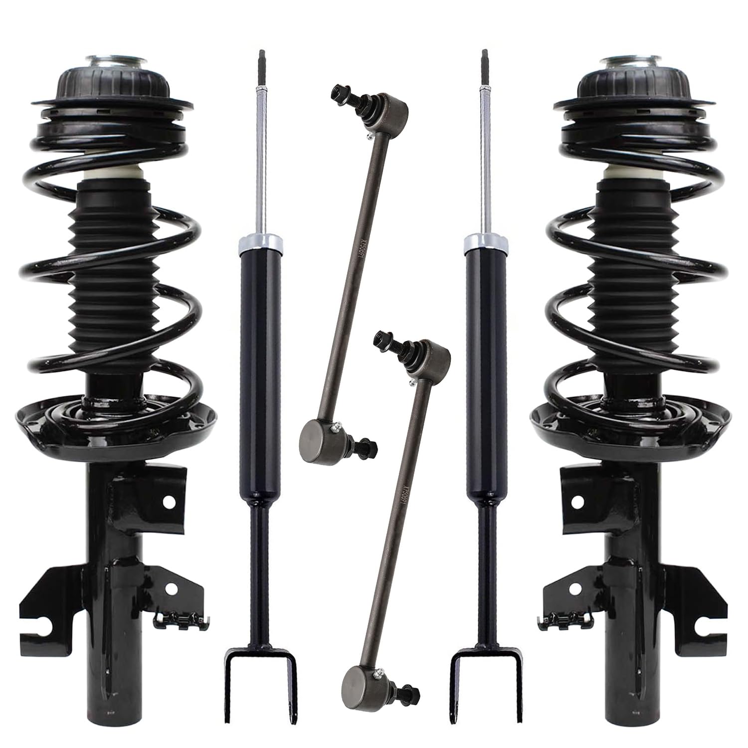 Detroit Axle - Struts Shocks Kit for 2013-2016 Dodge Dart 2 Front Struts w/Coil Spring 2 Sway Bar Links 2 Rear Shock Absorbers 2014 2015 Replacement