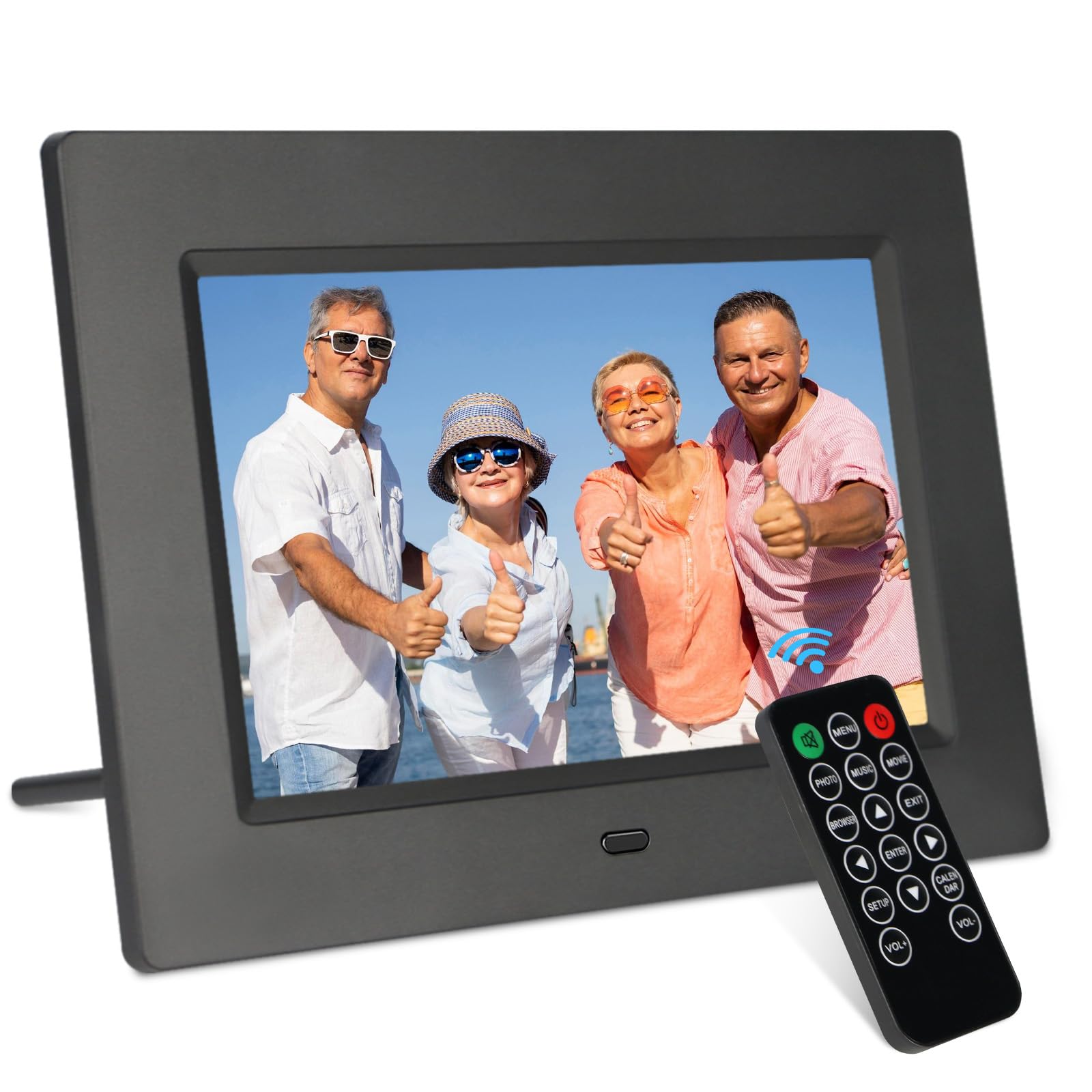 TSITSC 7" Digital Photo Frame with Remote Control, IPS Screen HD Display Digital Picture Frame Support Photo/Video and Music, Slideshow, Share Moments Via USB/SD Card(Black, Non-WiFi)