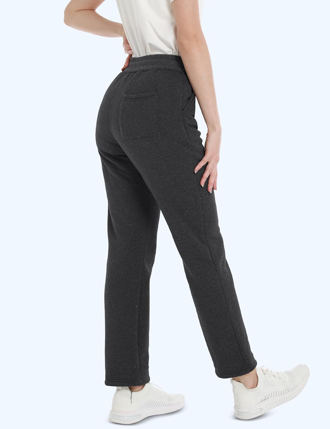 MAGCOMSEN Women's Sherpa Lined Sweatpants with Pockets Warm Thick Fleece Winter Casual Lounge Pants - Image 4