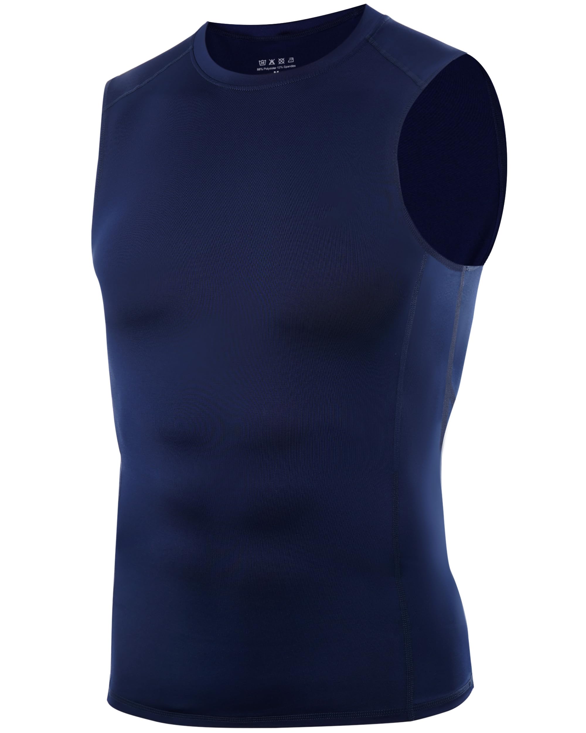 WISMBOX Herren Kompressionsshirt ärmellos, atmungsaktives Sport Tank Top und Muskelshirt, Baselayer für Fitness und Fußball