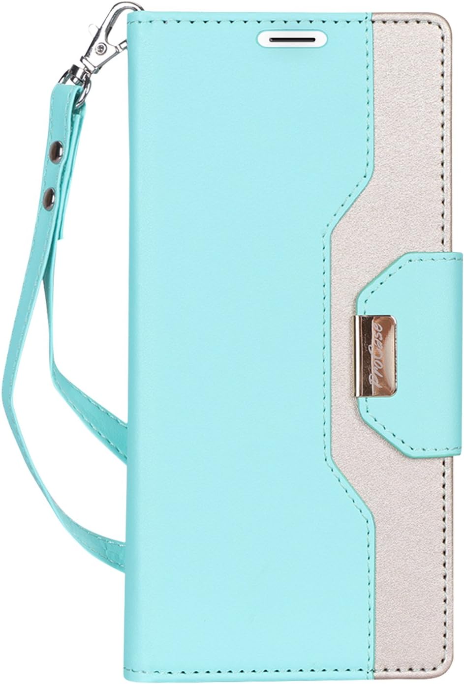ProCase Galaxy Note 9 Wallet Case, Flip Kickstand Case with Card Slots Mirror Wristlet, Folding Stand Protective Cover for Galaxy Note 9 2018 -Mint