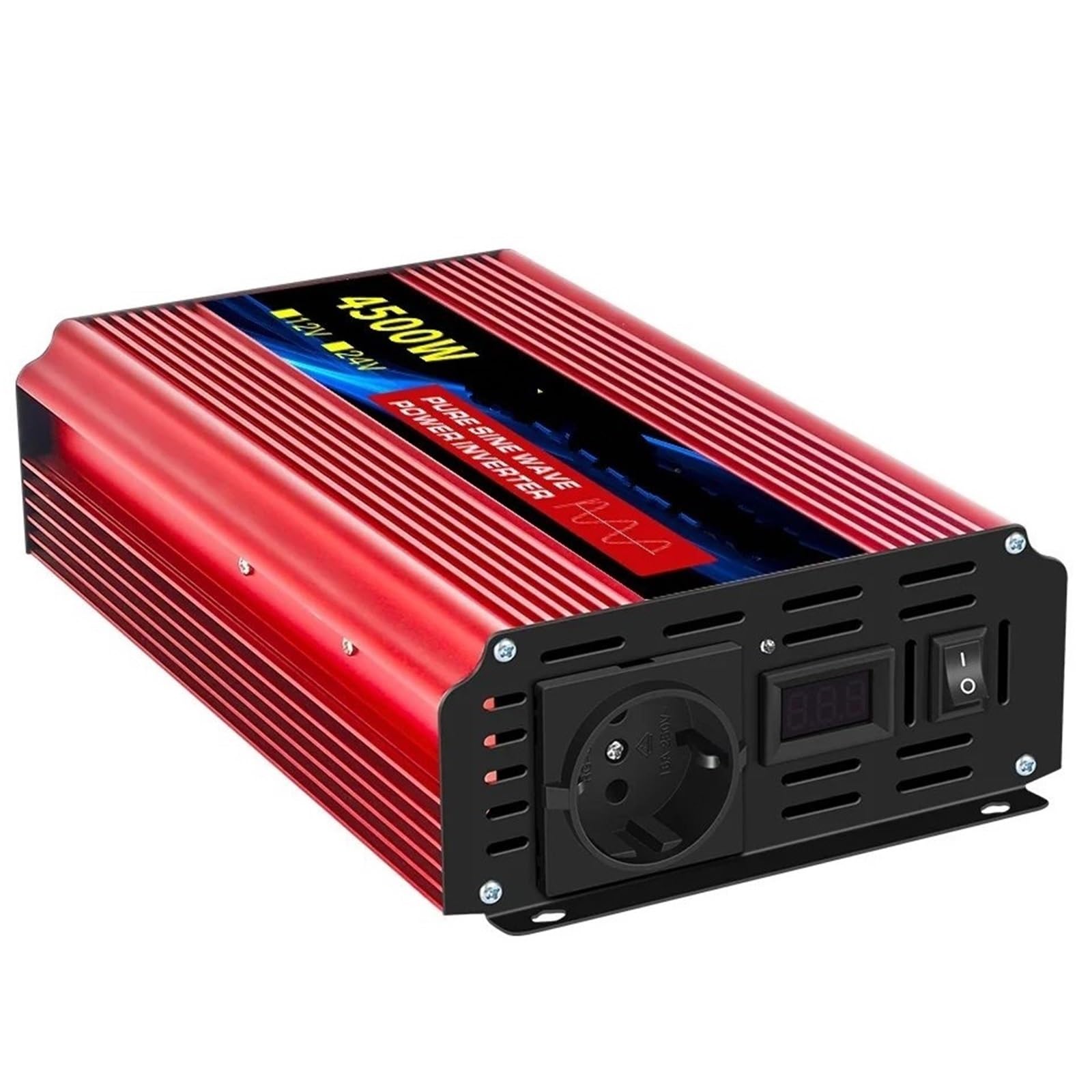 Convertidor Adaptador Inversor Corriente Onda Sinusoidal Pura con Enchufe Europeo Convertidor Voltaje CC 12 V A CA 220 V 50 Hz con Pantalla LCD Inteligente inversor