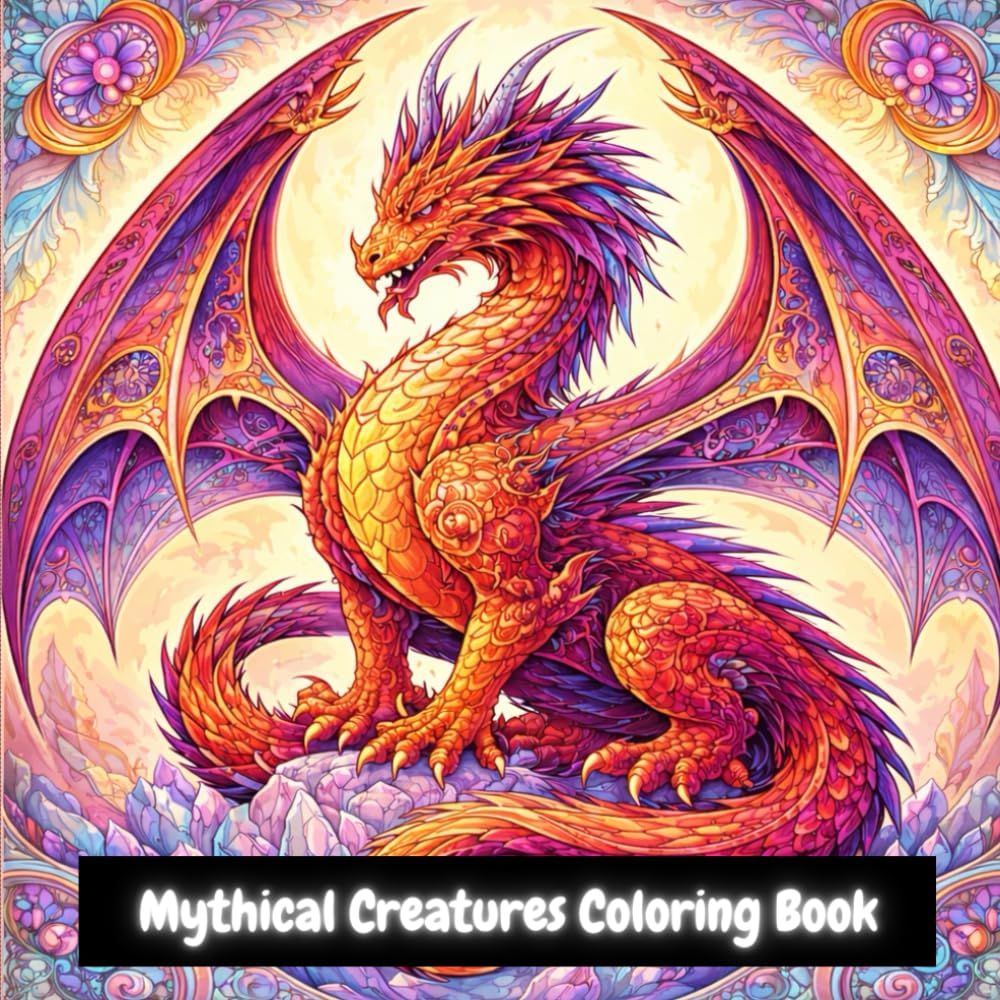 Mythical Creatures Coloring Book: An Enchanting Fantasy Adventure for Relaxation and Stress Relief