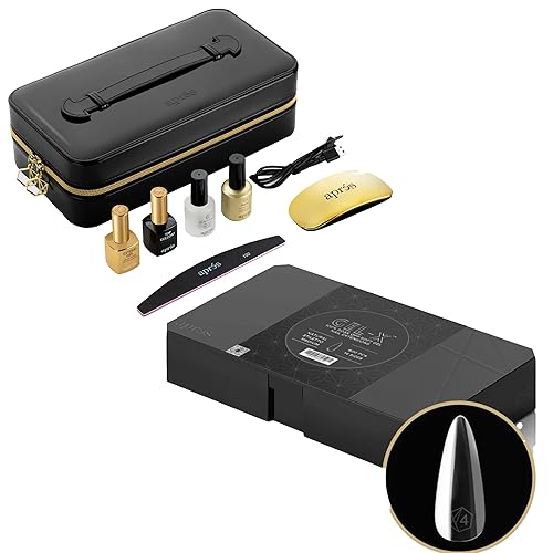 Apres Gel-X Natural Stiletto Medium 2.0 Caja de puntas 14 tamaños 600 PCS Kit de extensión de uñas Apres Gel-X