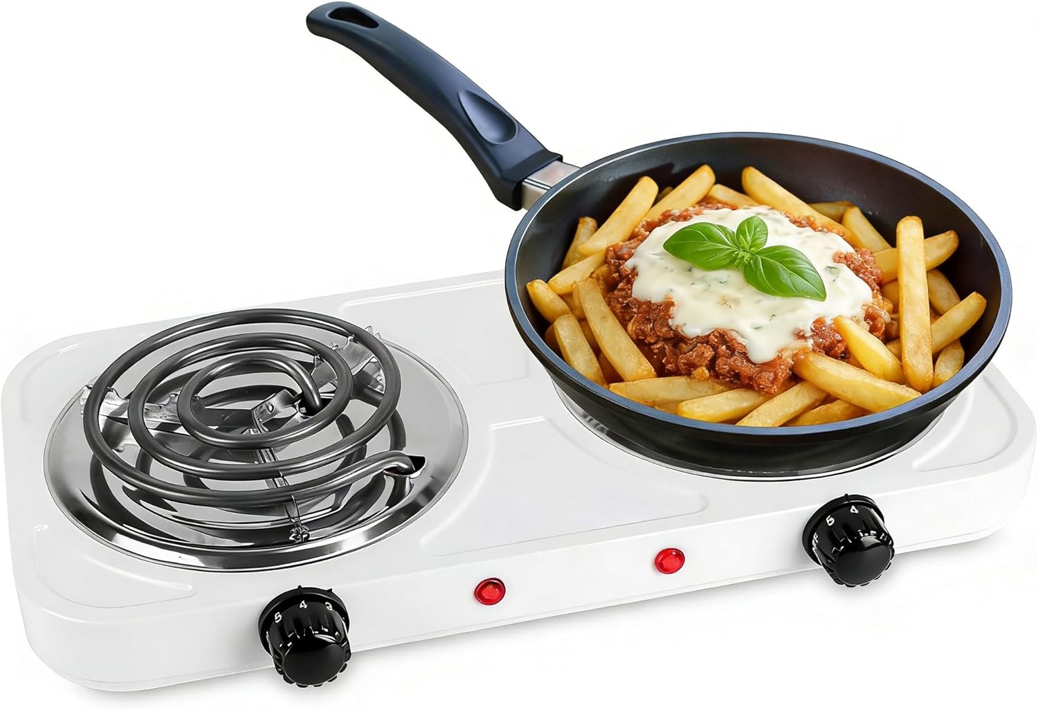 Estufa Eléctrica Portátil de 2 Puestos con Controles de Temperatura