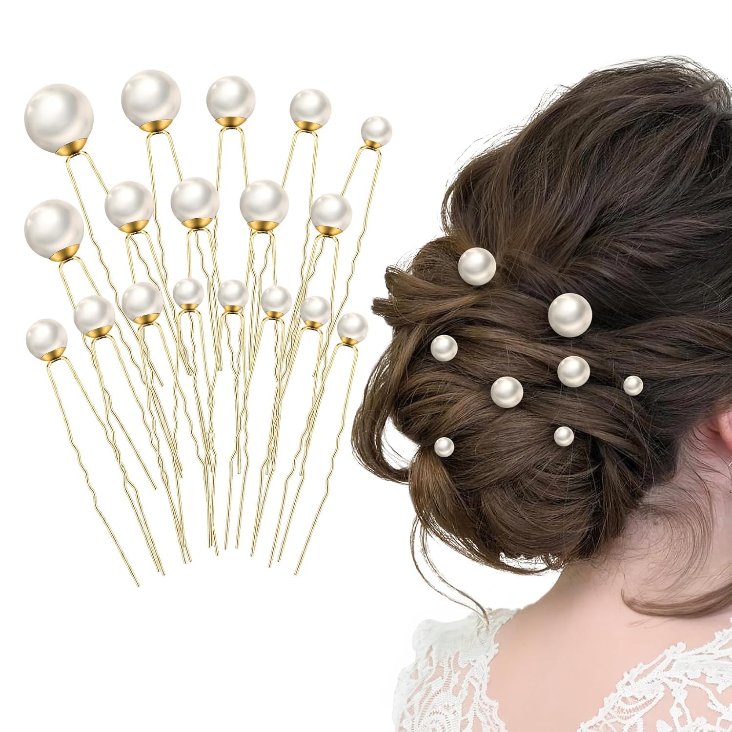 (12pcs) Pearl Hair Accessories for Women’s & Girls – Stylish Decoration Pearls Hair Clip U Pins for Bride Hairstyle – For Wedding/Parties (White) (12pcs) Pearl Hair Accessories for Women’s & Girls – Stylish Decoration Pearls Hair Clip U Pins for Bride Hairstyle – For Wedding/Parties (White)