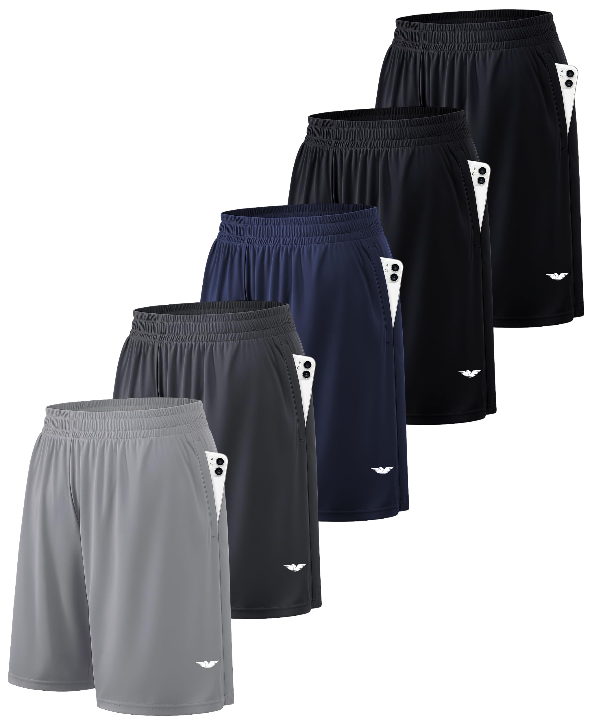 AMERICAN HEAVEN Mens Athletic Performance Shorts Dry - Tech Sweat Resistant Drawstring Jams Multi Packs
