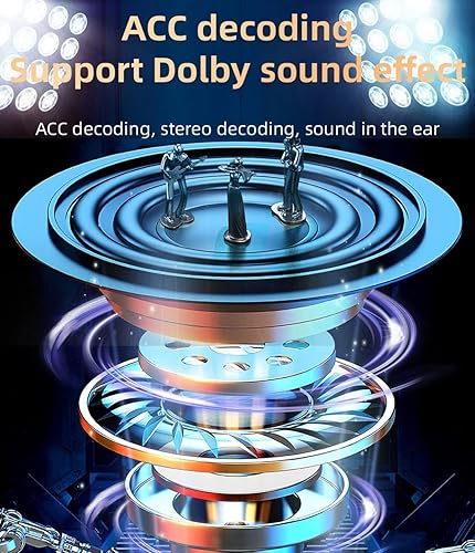 Miniatura 5 de YOVDA Auriculares inalámbricos, auriculares Bluetooth para juegos con estuche de carga, luces LED, auriculares estéreo de baja latencia de 45 ms